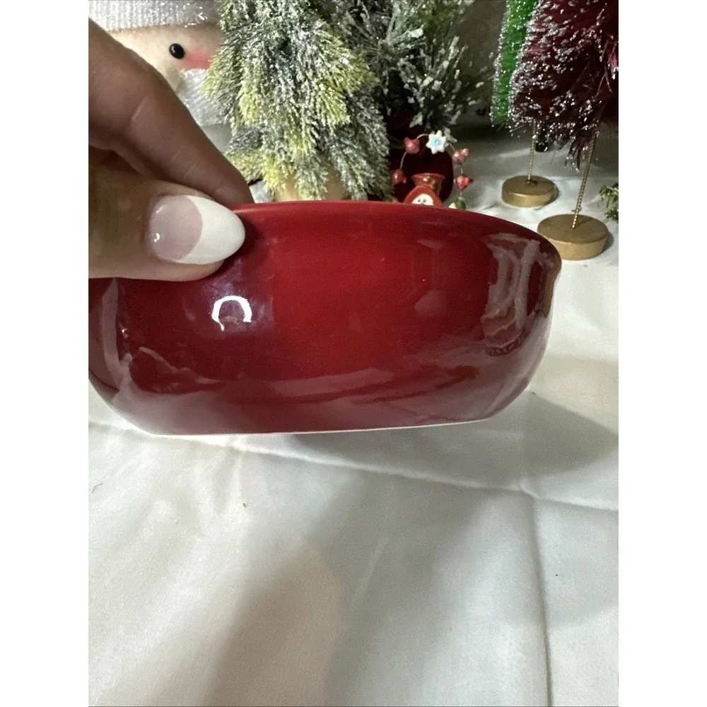 St. Nicholas Square Double Wall Ceramic Santa Candy/Nuts/Cookies/Dip Bowl